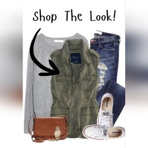 Entro Army Green & Aztec Wool Blend Cinched Vest size Small